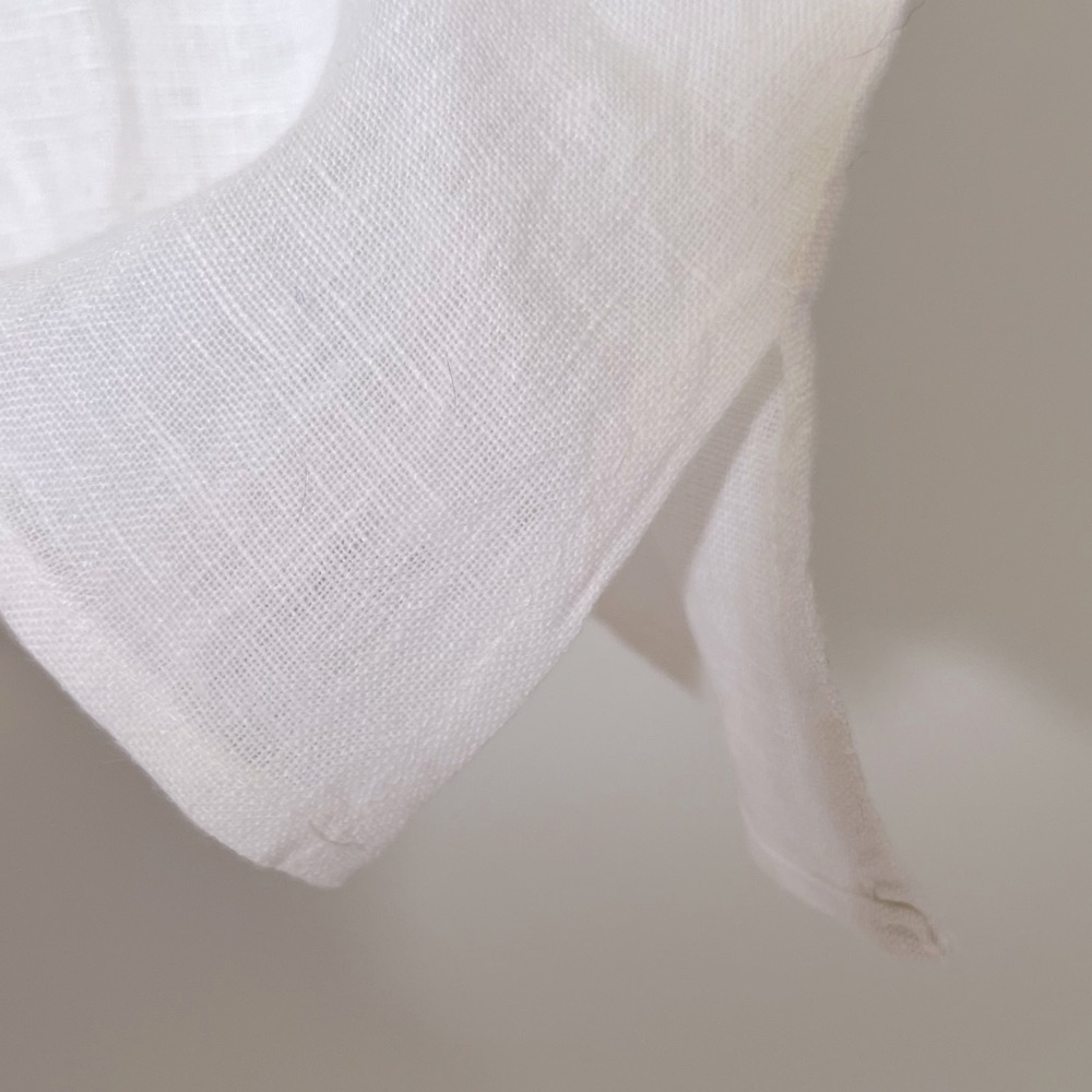 Paper Lace Sleeveless Linen Top White Minimalist Contemporary Coastal Summer - Picture 8 of 10